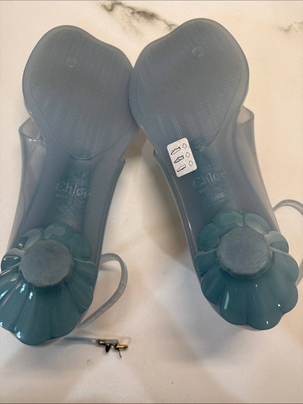 Chloe Light Blue Jelly Ankle-Strap Sandals - Picture 5 of 7